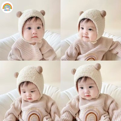 彩虹房子彩虹房子儿童帽子秋冬季韩男宝宝保暖护耳帽
