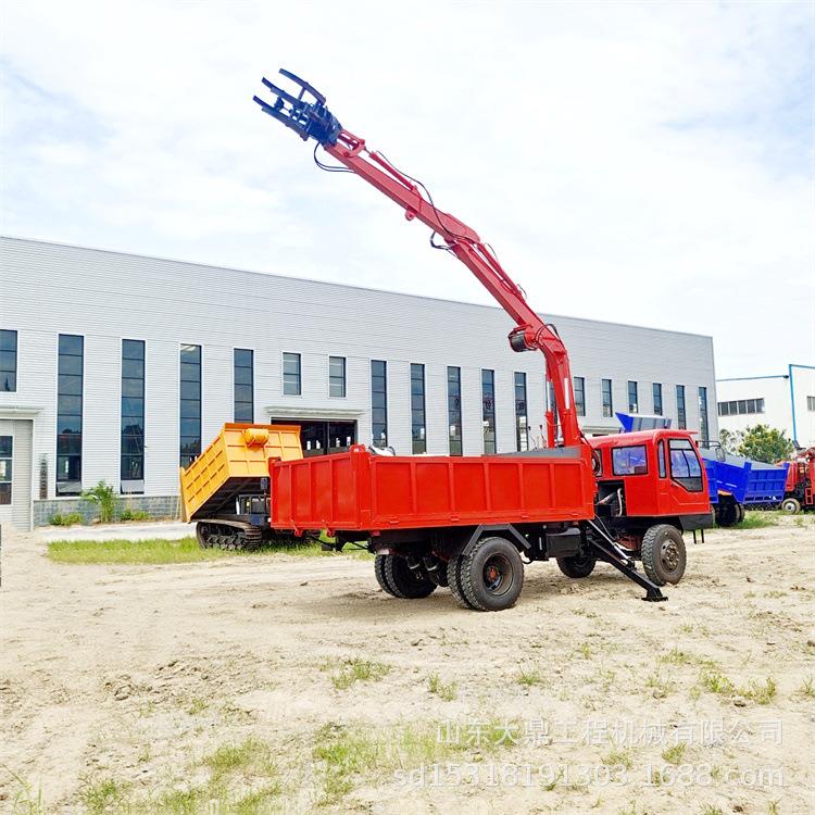 小型农用四不像随车挖大马力随车挖掘机六轮四驱木材装卸车