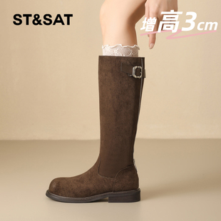 女靴长筒靴子长靴时装 女款 西部牛仔靴 新款 星期六骑士靴女2025冬季