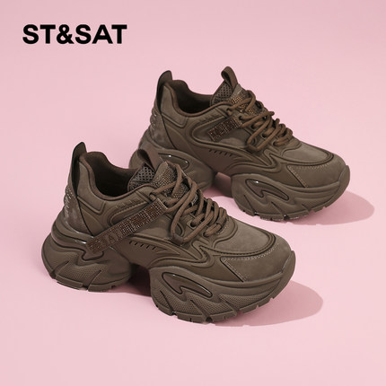 星期六老爹鞋女2025冬季新款女鞋女款爆款鞋子厚底增高加绒运动鞋