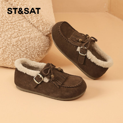 星期六勃肯鞋女冬2025冬季新款女鞋女款厚底加绒加厚保暖外穿棉鞋