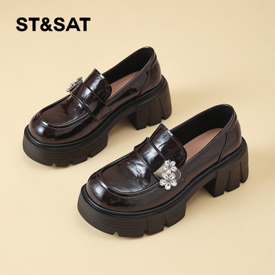 星期六时尚气质百搭超火棕色单鞋