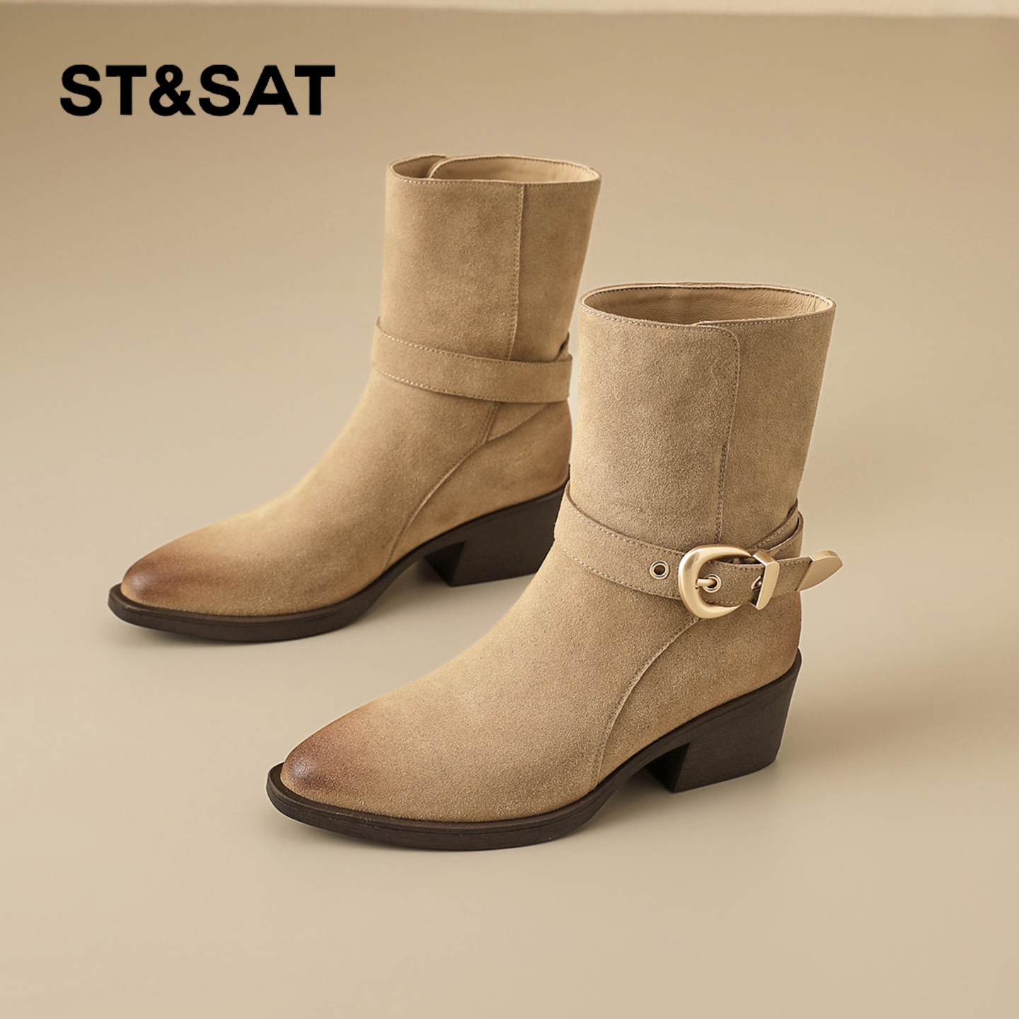 星期六时尚气质百搭超火尖头粗跟