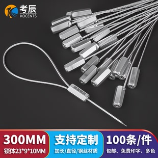 抽紧式一次性钢丝封条集装箱物流油罐车锁扣施封锁封条铅封扎带