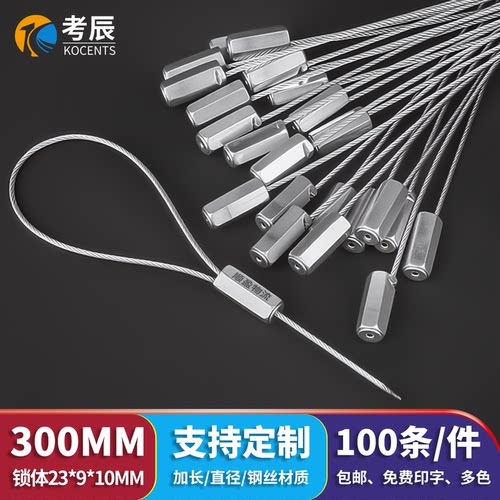 抽紧式一次性钢丝封条集装箱物流油罐车锁扣施封锁封条铅封扎带