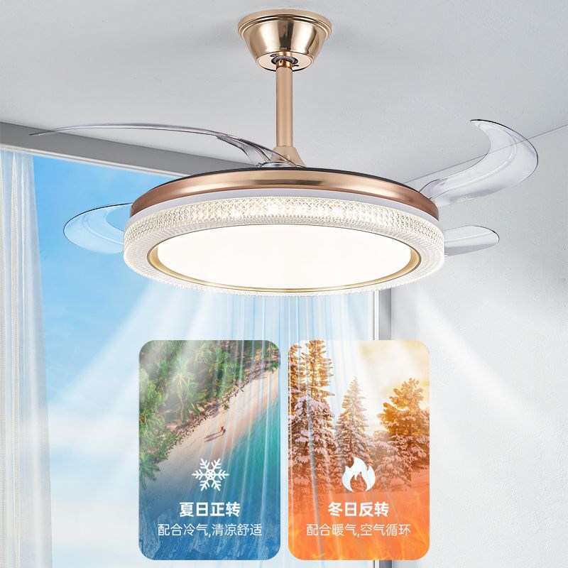 2025新款隐形吊扇灯吊灯变频z静音家用客厅餐厅卧室电风扇一体灯