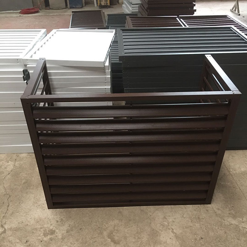 铝合金空调外机罩厂家定制 室外铝制空调主机防护罩 冲孔雕花百叶