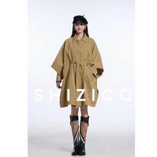 柿子SHIZICQ伦敦时装周冬季新款风衣羽绒服外套长款收腰95白鹅绒