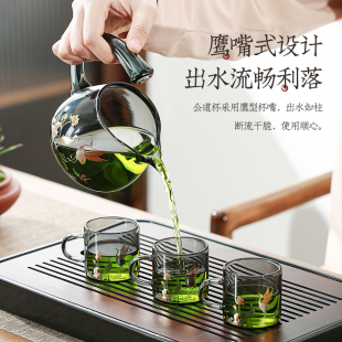 全玻璃半自动茶具懒人家用磁吸感应泡茶壶冲泡茶神器功夫茶杯套装