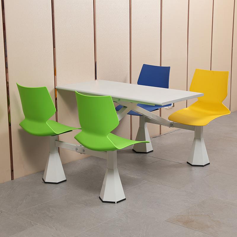 ERY现代工食餐桌4人连员体学校餐厅餐堂椅桌椅组合单位食堂桌可