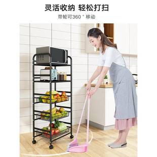 抽多物层菜篮子家用菜架移动果 拉厨房菜收Zhimi022纳置物架落地式
