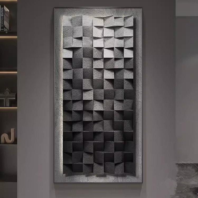 入户门玄关装饰画几何抽走象壁画带led灯光LGV简画约现代廊道挂过图片
