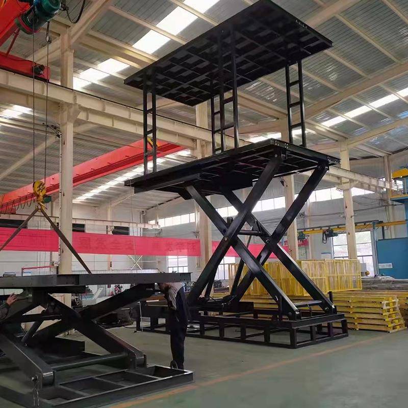 5剪叉式汽车升降平台液压电3吨吨升降机家用用厂动SPG双层举升机