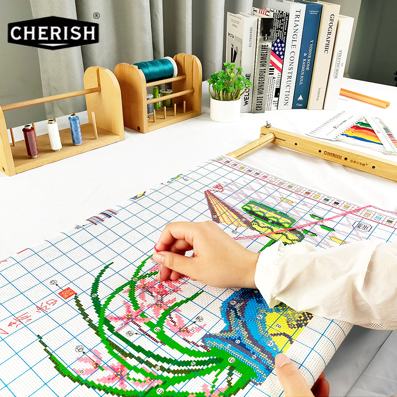 新款十字绣工具绣架竹绷刺绣绣花绷子架子家用可调节绣绷框100CM