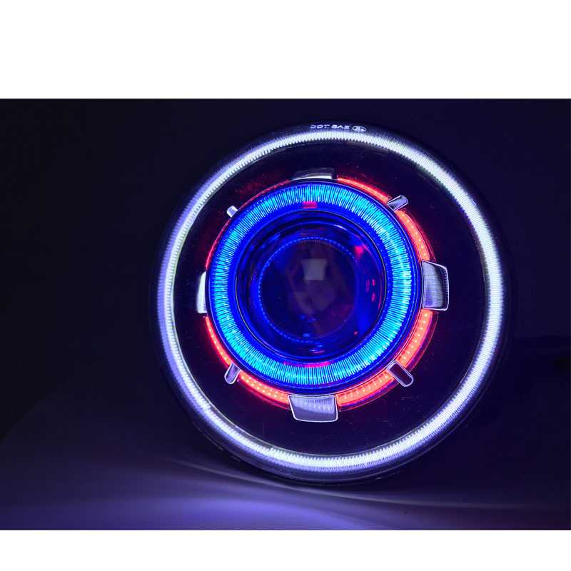 新款7寸星空大灯 适用吉普牧马人LED 日行灯多层光圈氙气大灯
