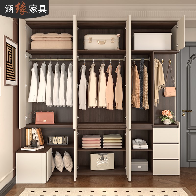 定制衣柜转d角带床头柜一体家用卧室收纳储物柜现代简约大衣橱7A7