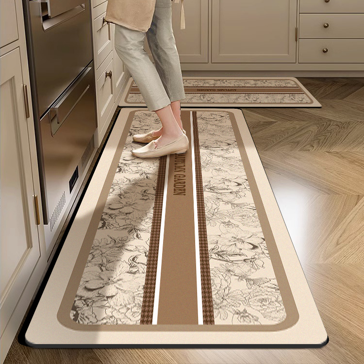 厨房专用硅藻泥法式地垫吸水吸油地毯防滑耐脏家用门口速干软垫子
