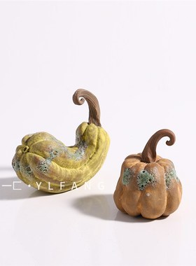 一匚创意艺术手工小南瓜陶瓷摆件客餐厅床头柜样板间书房桌面摆件