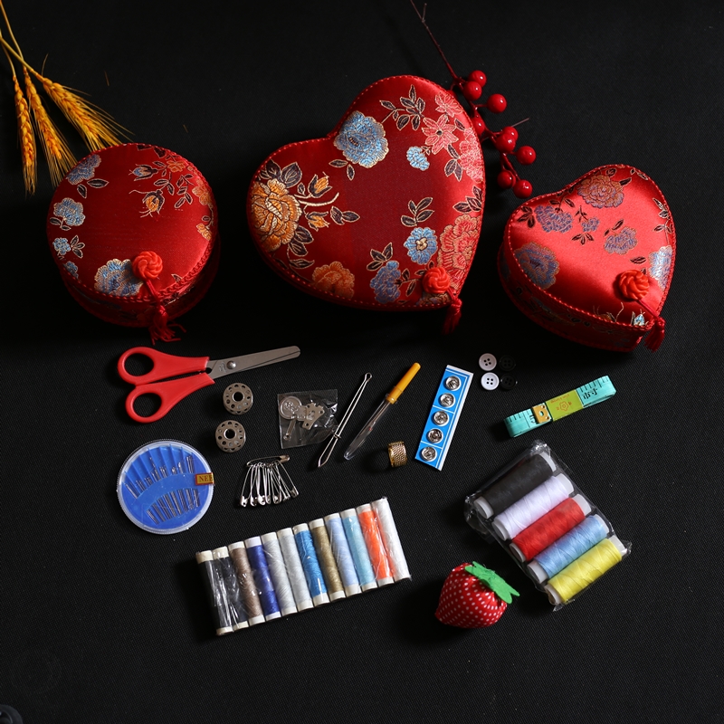 针线盒结婚庆女方陪嫁用品大全嫁妆家用实用婚庆针线包百箱套装