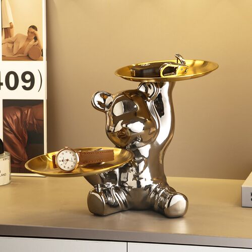 轻奢高档吧台入户玄关托盘收纳摆件家居客厅酒柜电视柜装饰品乔迁