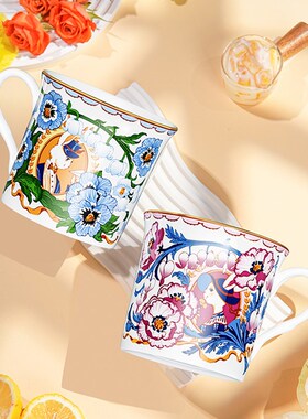 布兰兔莎士比亚骨瓷杯马克杯情侣对杯礼盒水杯情人节七夕新婚礼物