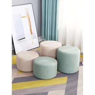 凳墩子小板凳 布艺小凳子家用矮凳脚踏圆凳简约客厅沙发茶几凳换鞋