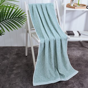 高级感加厚家用纯棉吸水全棉酒店洗澡提花支色纺纱浴巾大人亲肤