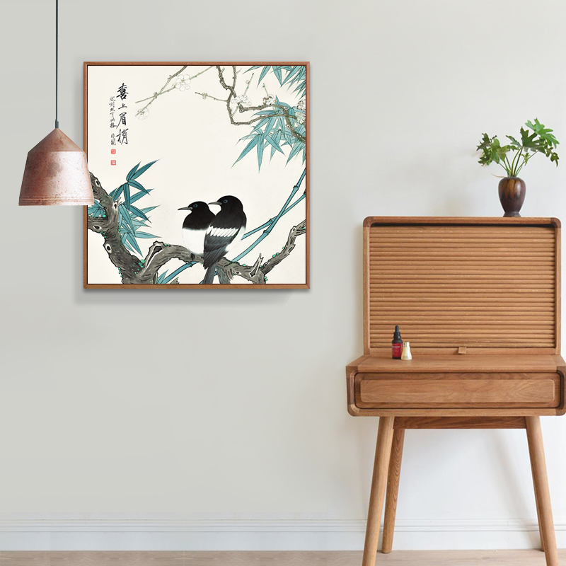 新中式客厅装饰画沙发背景墙壁画挂画山水画餐厅风景画