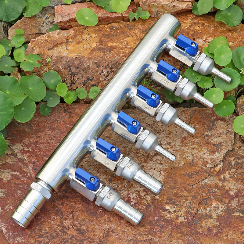 包邮定制不锈钢球阀开关三通四通多通软管宝塔接头水油气集分水器