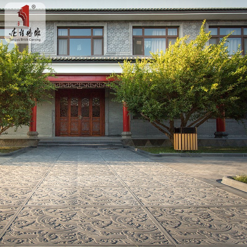 唐语砖雕 仿古青砖园林花坛路缘石 中式别墅花园导水路沿石阴角