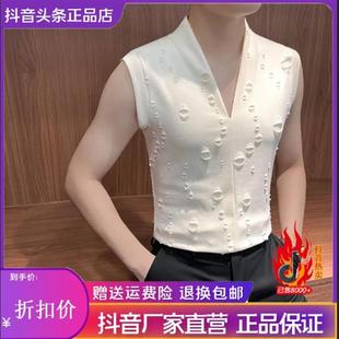 夏季 ZH男士 202s5新款 轻奢V领无袖 设计感潮流痞帅百搭DS02 背心男款
