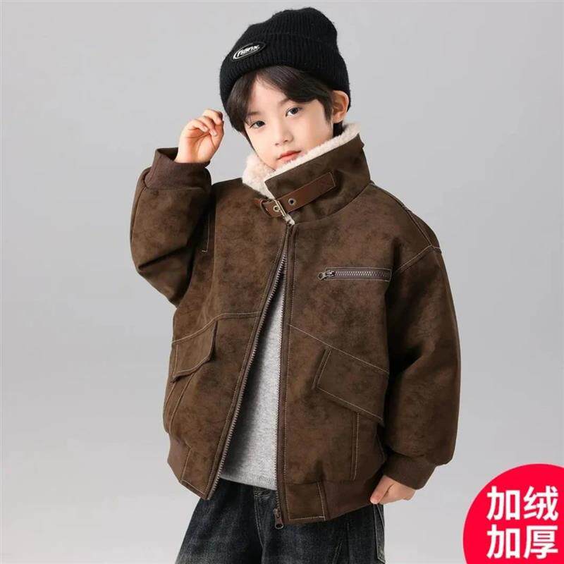 尚喜童装优选儿童男童冬季加绒加厚夹克外套秋冬款中大童衣服秋