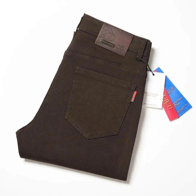 Cloud轻奢2号店春秋新款玳瑁色小直e筒男士法式优雅牛仔裤潮流百