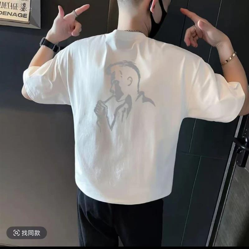 贝才新服饰百货1短袖T恤半袖国潮重磅休闲夏运动百搭男女同款T恤