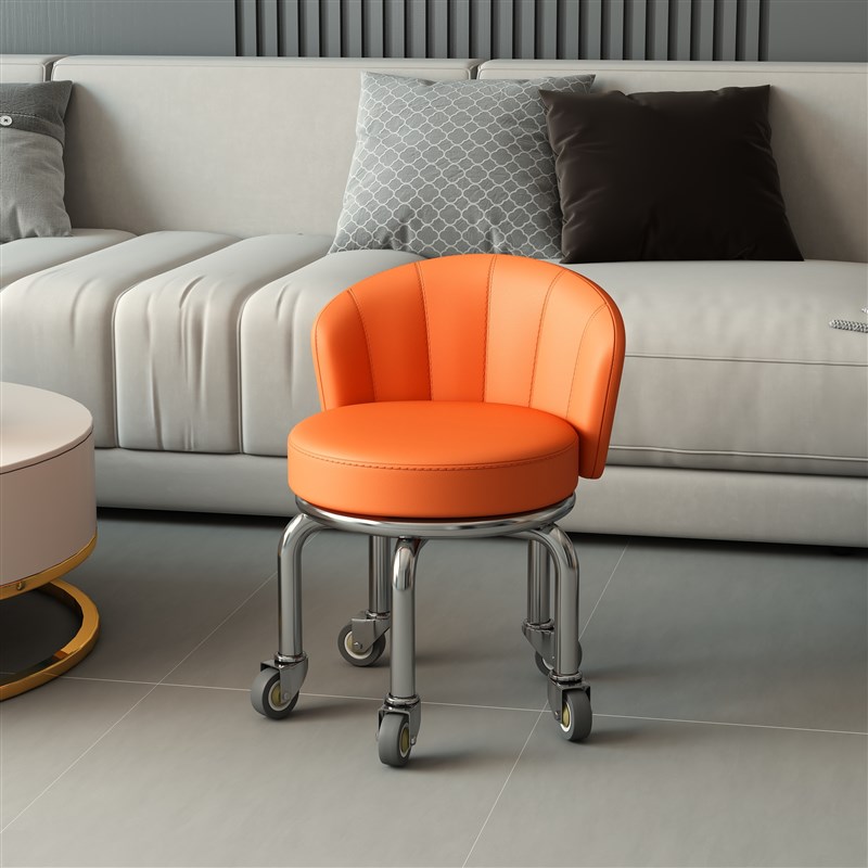 万向轮家用靠背小板o凳滑轮矮凳圆凳美缝凳子移动凳子儿童学步凳