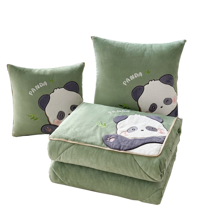 熊猫抱枕被子两用女生午睡枕头折叠加厚毯子二合一午休靠枕可收纳,居家布艺,抱枕被,淘宝优惠券,粉丝福利购,淘宝优惠卷