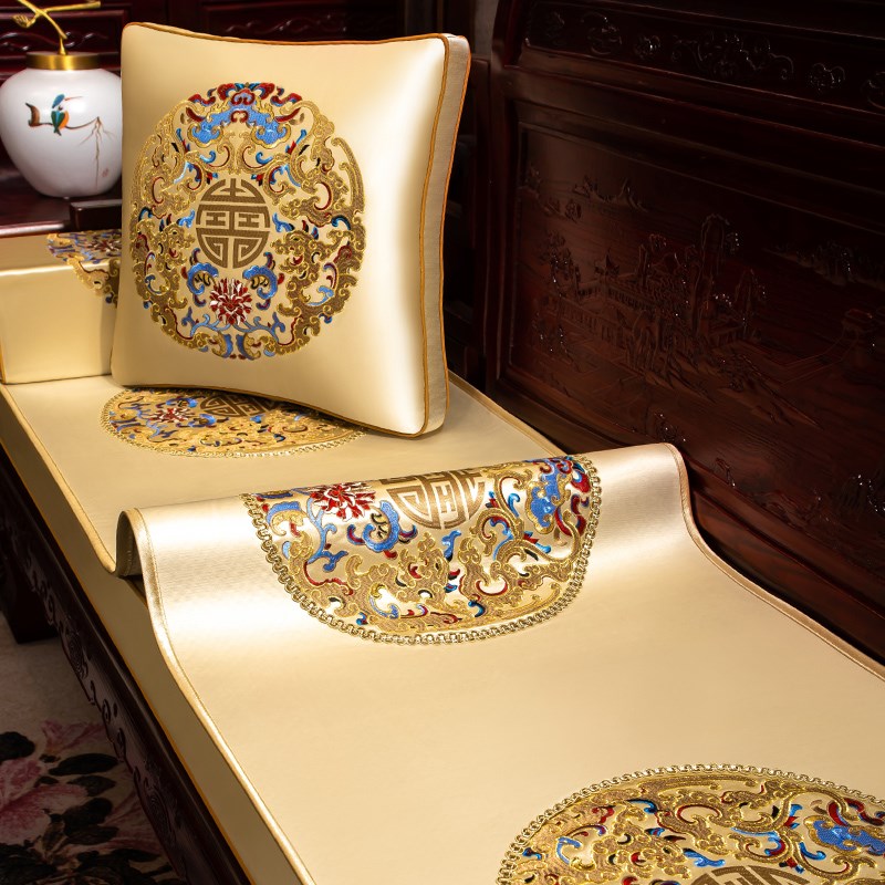 新中式红木沙发垫家用客厅实x木家具坐垫盖布罗汉床垫子沙发巾套