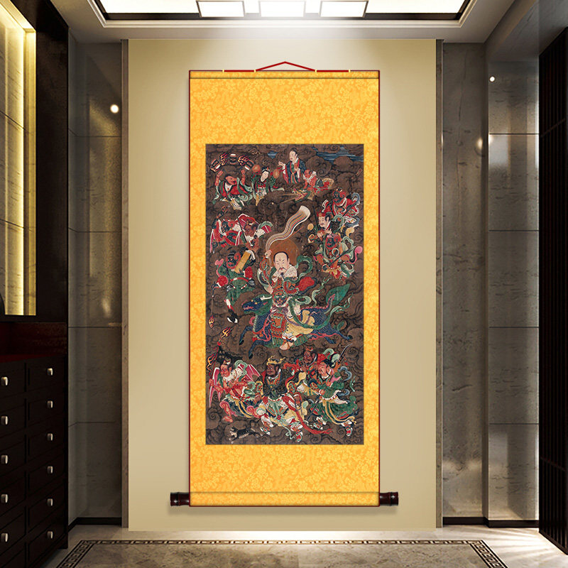 九天应元雷声普化天尊挂画居家雷尊祖画像卷轴水陆画,家居饰品,国画,淘宝优惠券,粉丝福利购,淘宝优惠卷