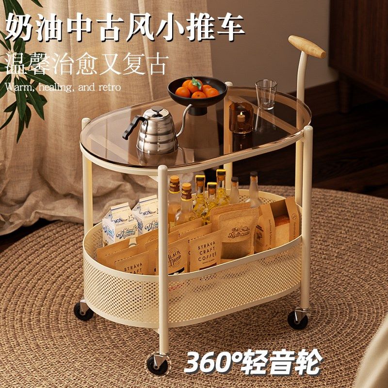 复古中古风可移动沙发边几阳台小茶桌高级床头侧边柜小茶几小推车,住宅家具,移动边几/推车,淘宝优惠券,粉丝福利购,淘宝优惠卷