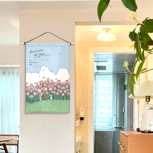 卡通挂布背景布客厅玄关布艺挂画装饰画挂布挂毯电表箱遮挡布定制