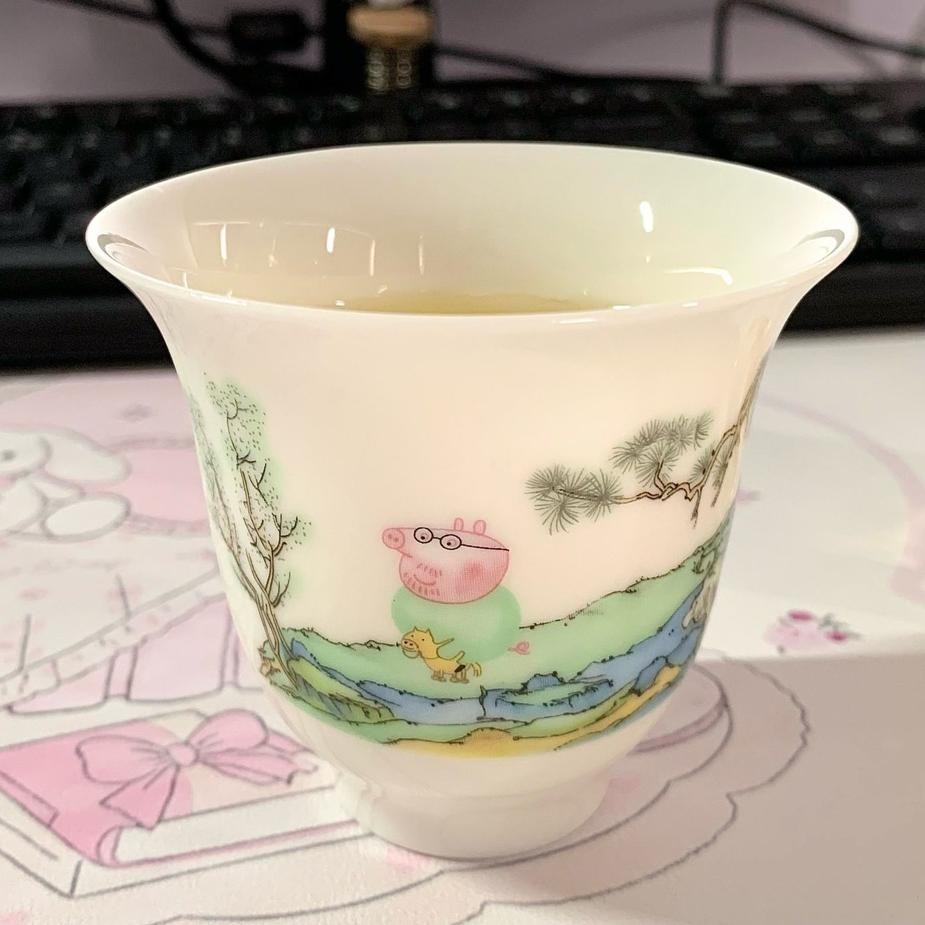 功夫茶具茶杯陶瓷主人杯泡茶手绘杯卡通小猪新款可爱个人杯单杯