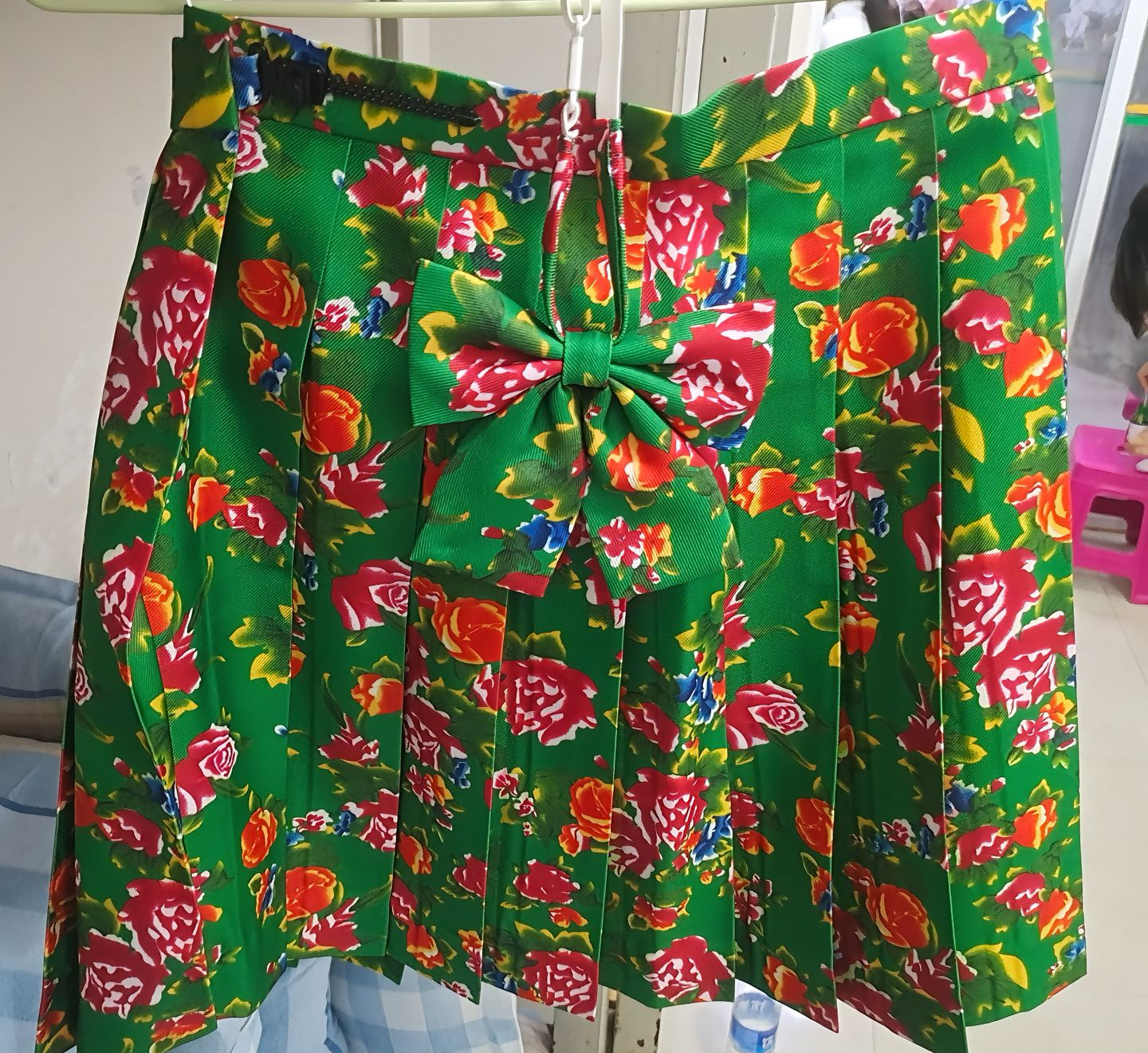 半身裙女士东北民族风jk制服女水手服短袖2025新款大花布裙子潮