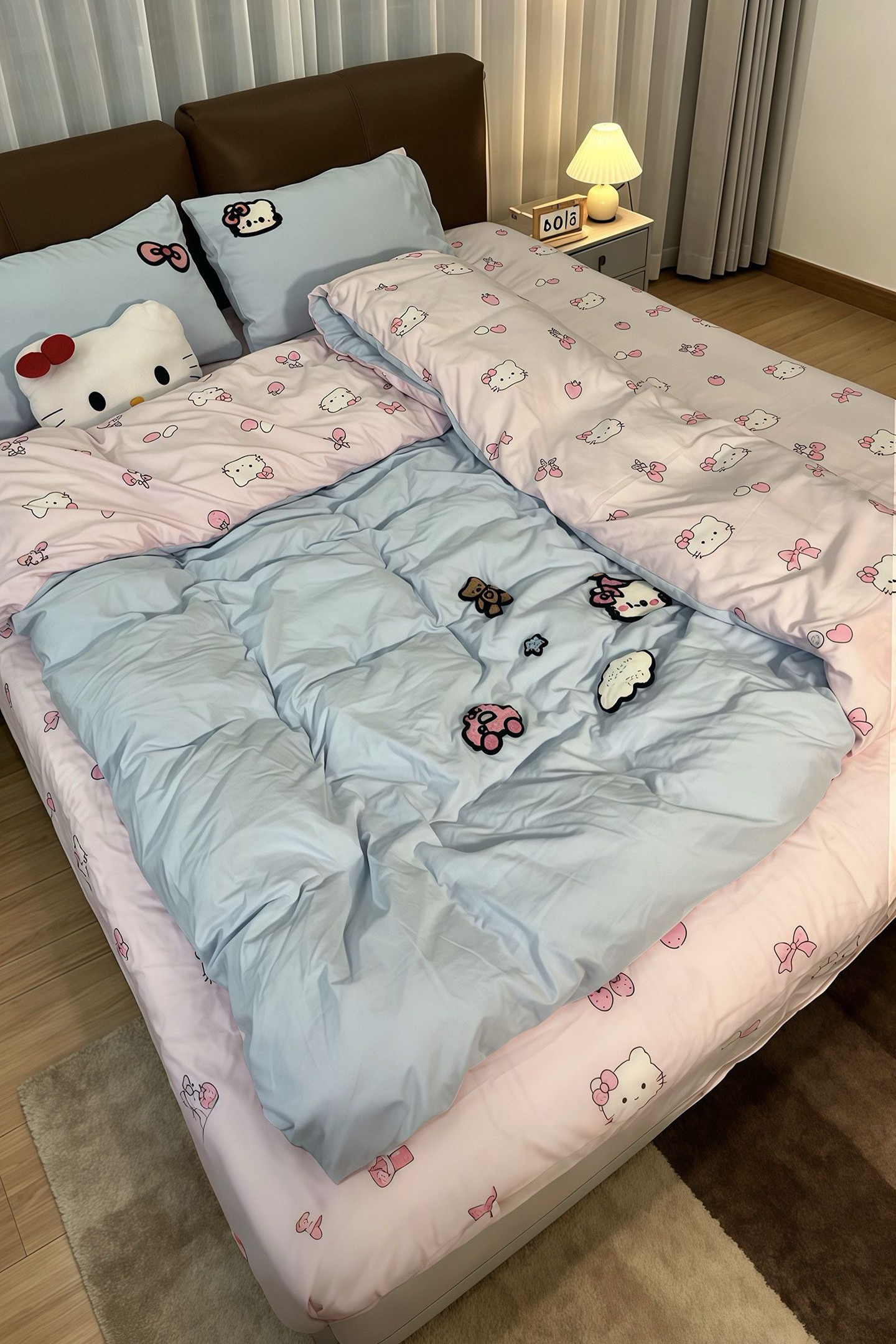 凯蒂猫毛巾绣床上用品四件套亲肤新款2 26床单被套宿舍床笠三件套