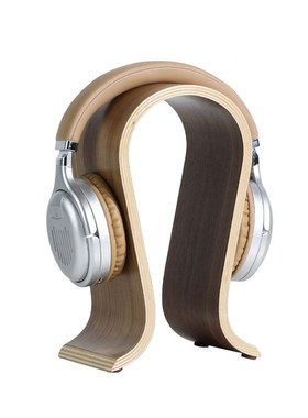 现代复古耳机音响耳麦原木皮摆件样板间书房卧室民宿音乐主题装饰