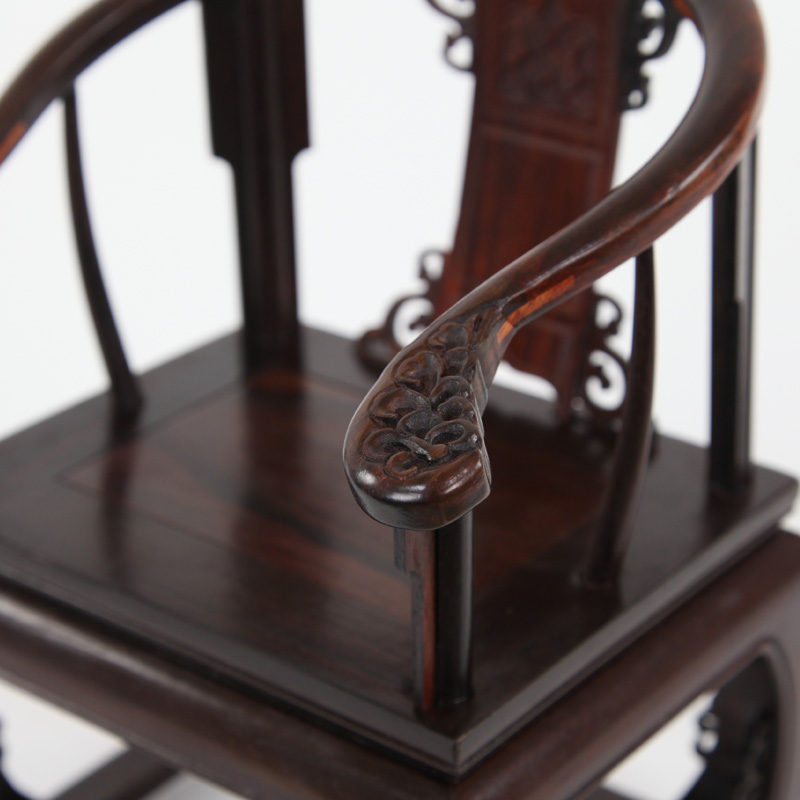 红木工艺品装饰摆件微缩模型家具实木雕刻红酸枝大皇宫椅微型椅子
