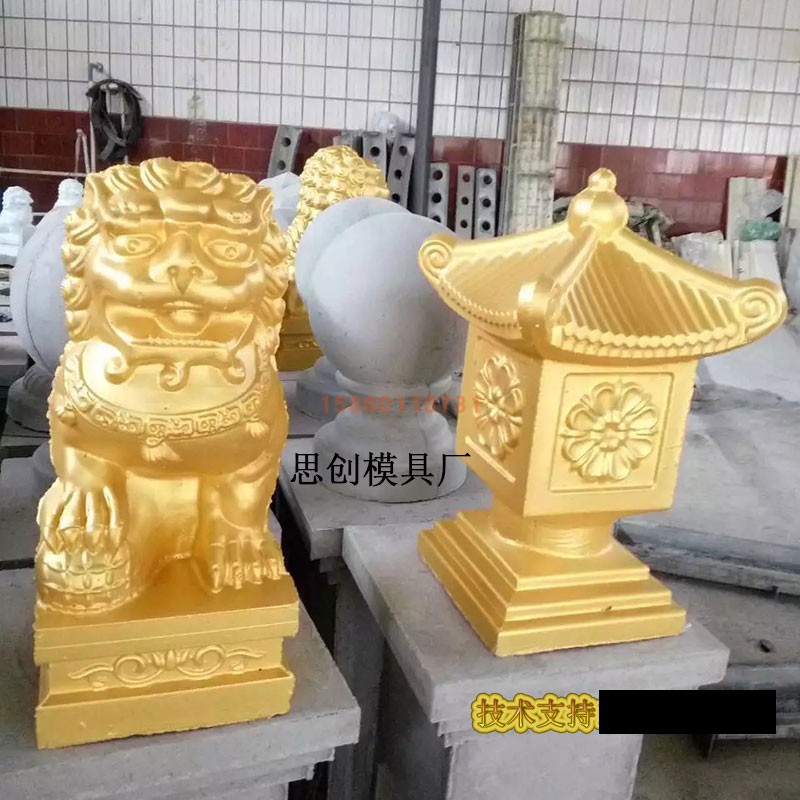 凉亭模具鱼欧式构件GRC水泥制品罗马柱栏杆护转角柱鸽子摆件圆球