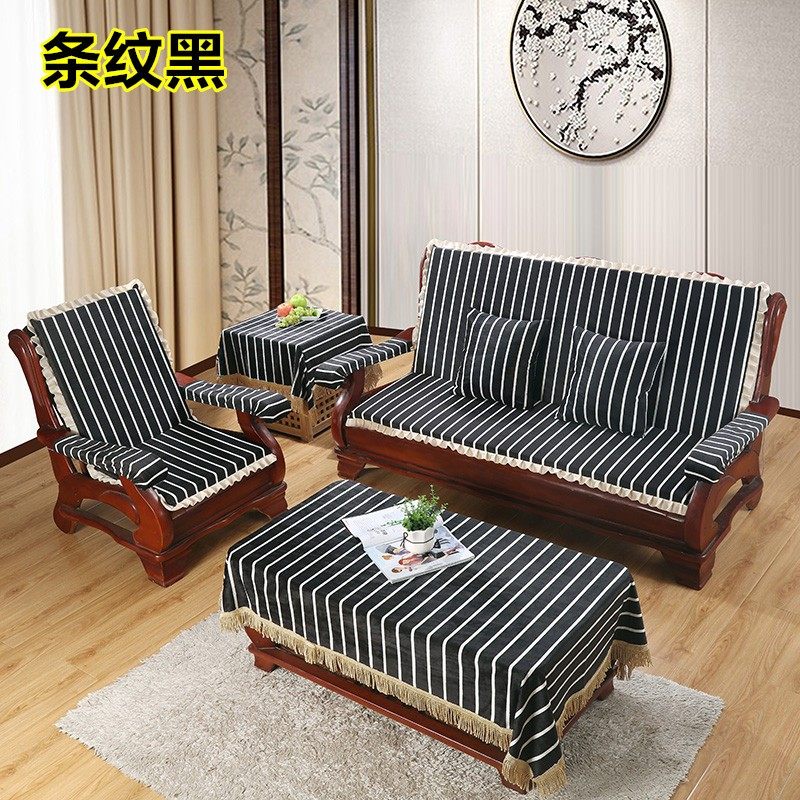 凉椅坐垫带靠背木质沙发座垫靠垫一体家用中式红木椅垫组合套装冬