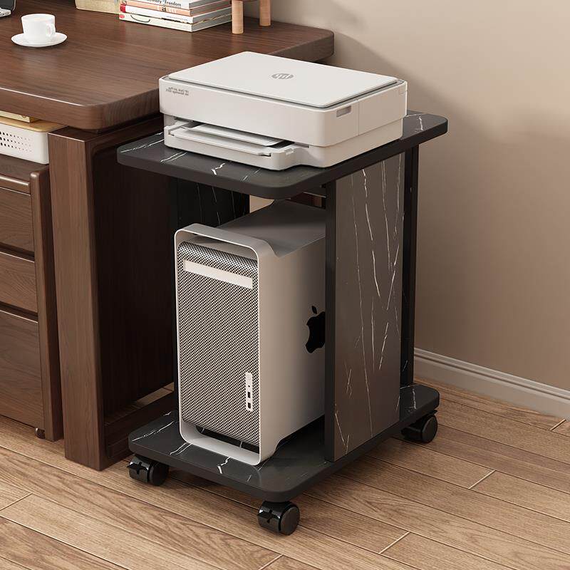 台式电脑主机托架打印机置1一体层物架办公室可箱移动多落地机底