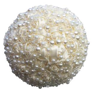 17廠家現(xiàn)貨W1308 奶白色手捧花珍珠手花新外貿(mào)手捧花上W3018 捧17