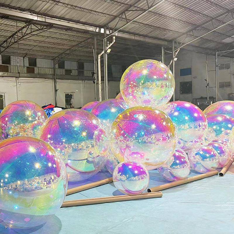 炫彩气镜面充球PVC双层礼圣台诞气模酒55吧展览舞婚活动美陈装饰